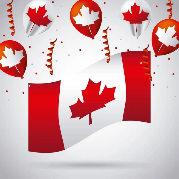 Šťastná karta dne Kanady — Stockový vektor