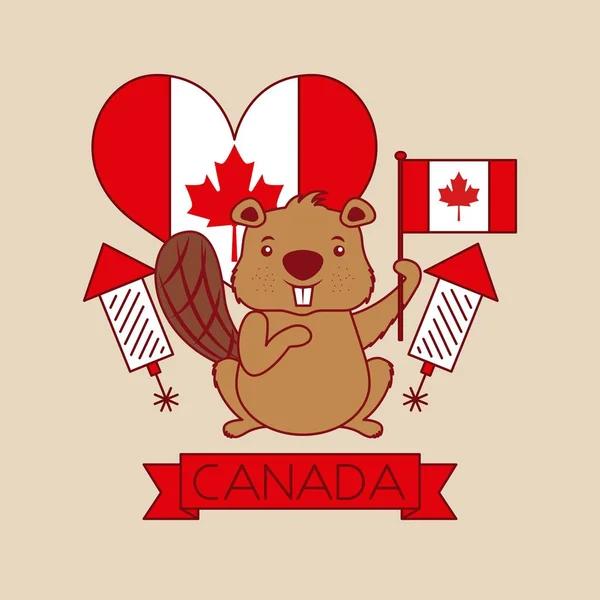 Tarjeta del Día de Canadá feliz — Archivo Imágenes Vectoriales