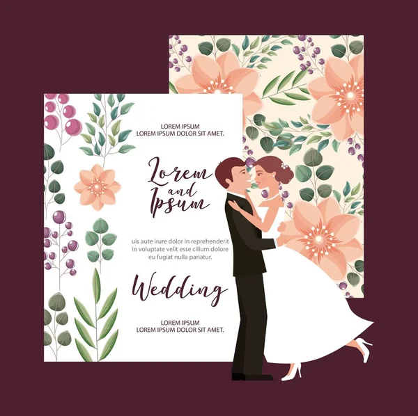 Çift düğün kartı