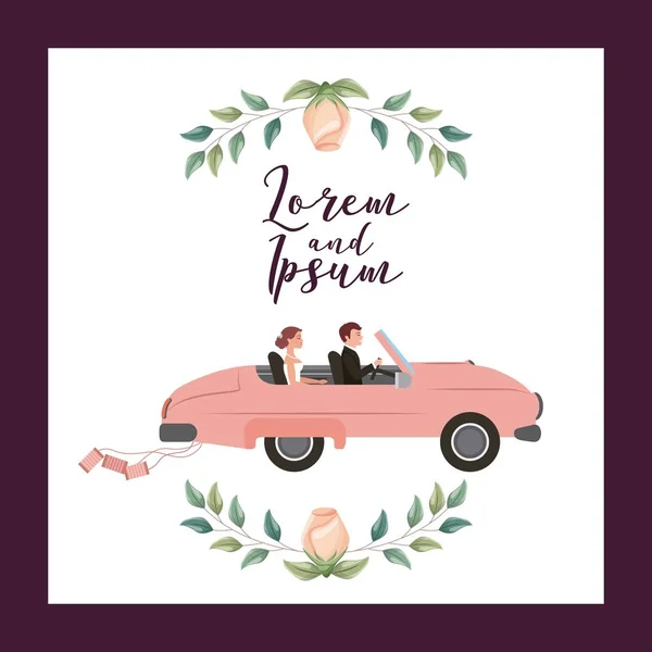 Carte de mariage couple — Image vectorielle