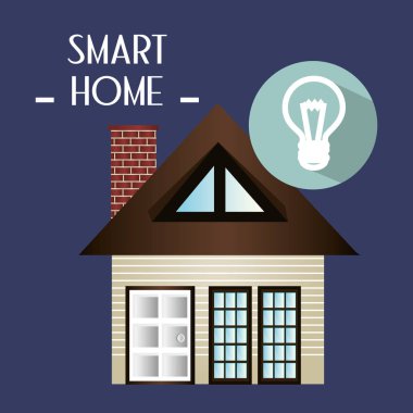 ampul ışık hizmet vektör çizim tasarımı ile akıllı ev