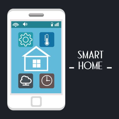 House ile smartphone akıllı ve Hizmetleri Icons set