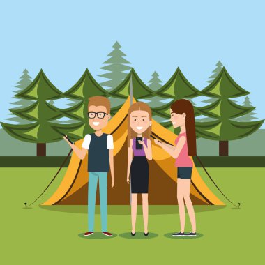 arkadaşlar akıllı kamp bölgesi