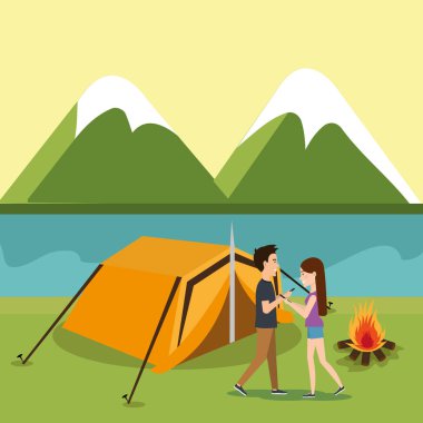 Akıllı kamp bölgesi çift