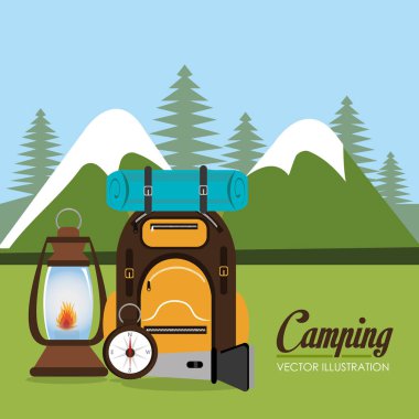 ekipman sahne ile kamp bölgesi