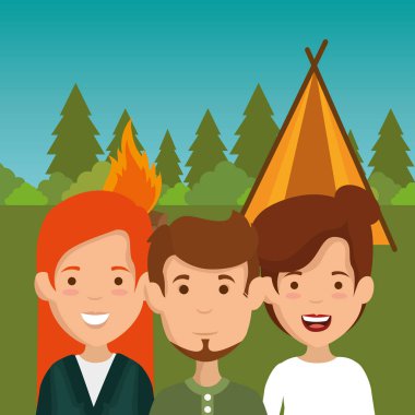 arkadaşlar kamp bölgesi