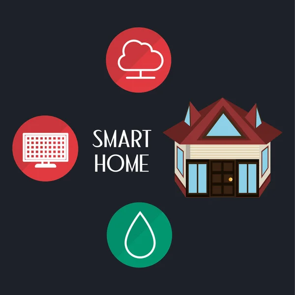 Smart house with set services icons — Stock Vector