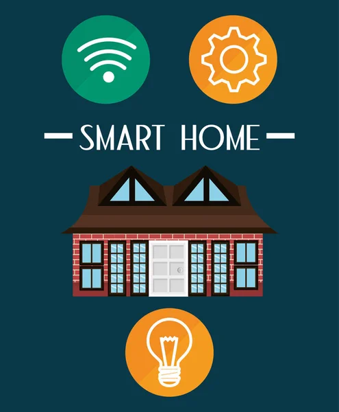 Smart House mit festgelegten Service-Symbolen — Stockvektor