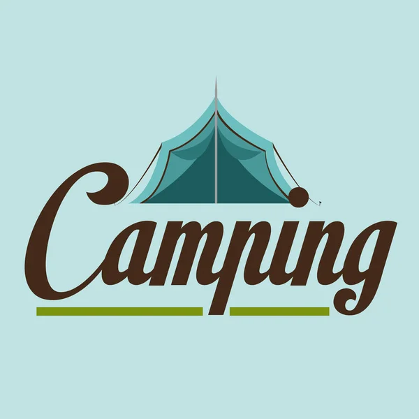 Camping Vida Silvestre Con Tienda Vector Ilustración Diseño — Vector de stock