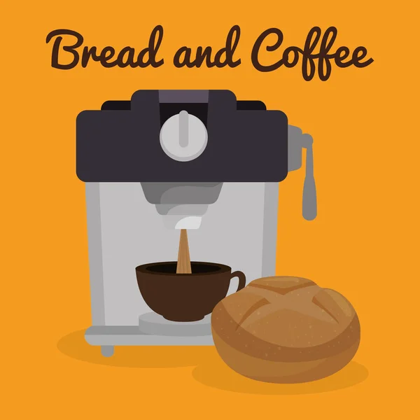 Výborný chléb a kávu label — Stockový vektor