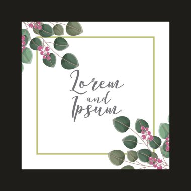 çiçek düğün kartı