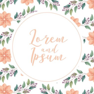 çiçek düğün kartı