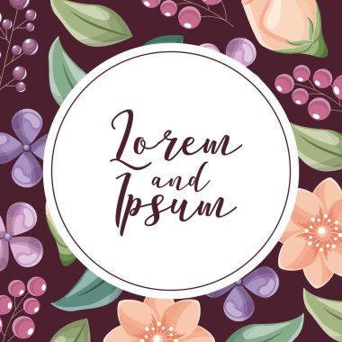 çiçek düğün kartı