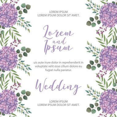 çiçek düğün kartı