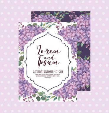 düğün davetiye kartı şablonu desenli çiçekli