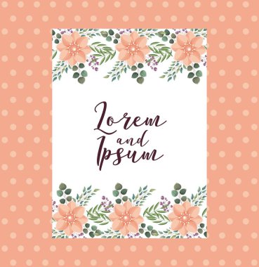 şık düğün kartı çiçekler süslü dekorasyon