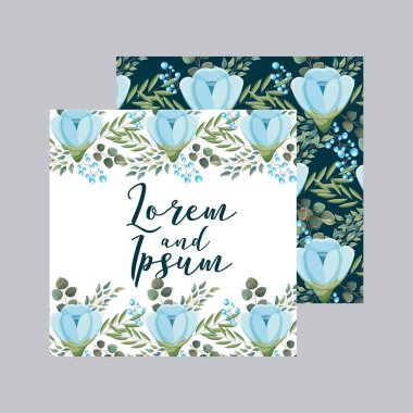 mavi çiçek dekorasyon çiçek düğün kart tebrik