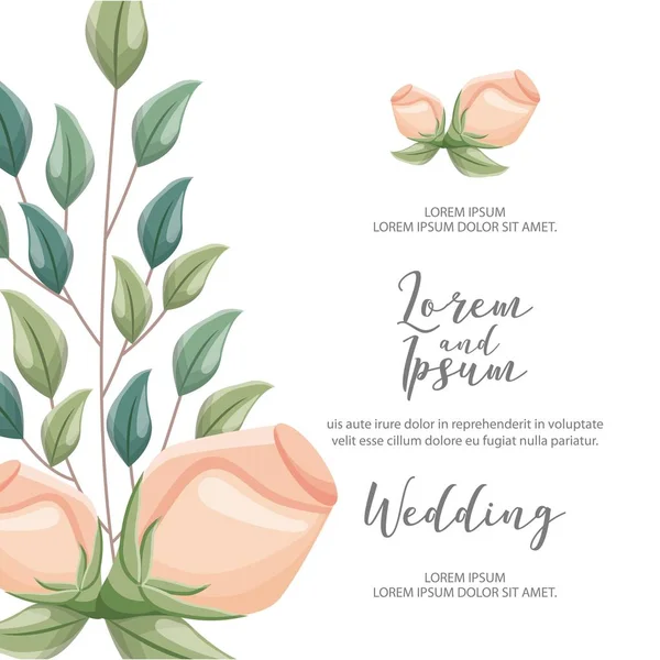 çiçek düğün kartı