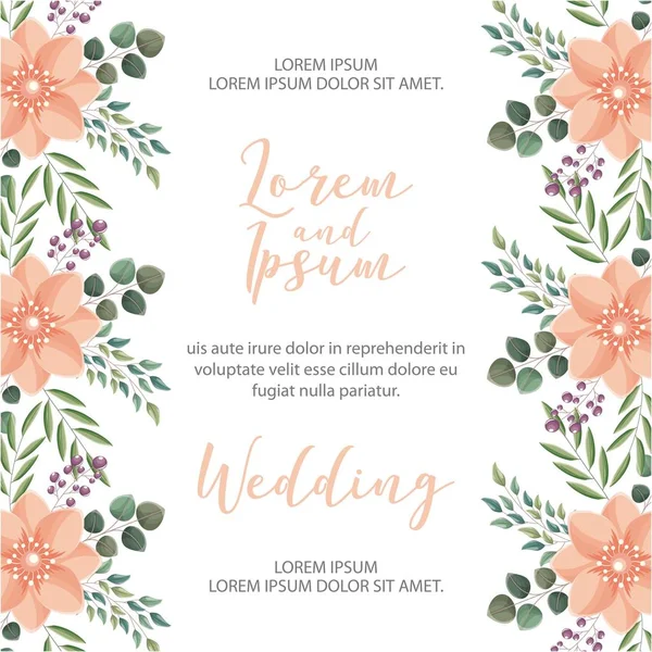 çiçek düğün kartı