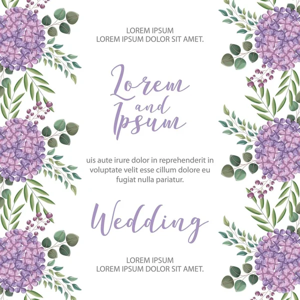 çiçek düğün kartı