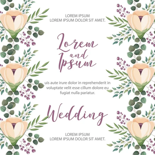 çiçek düğün kartı