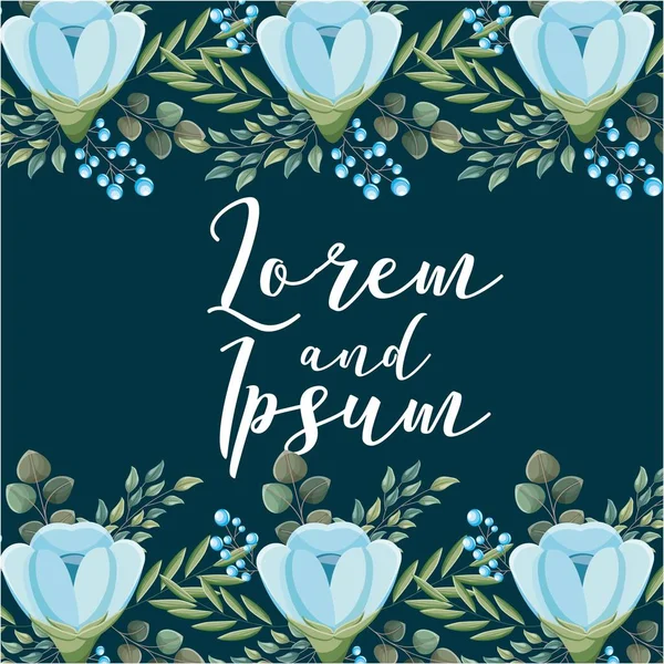 Romantik düğün kartı mavi çiçek arka plan dekorasyon