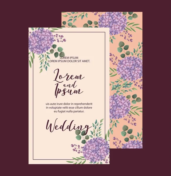 elegant hydrangea flowers decoration floral wedding card greeting