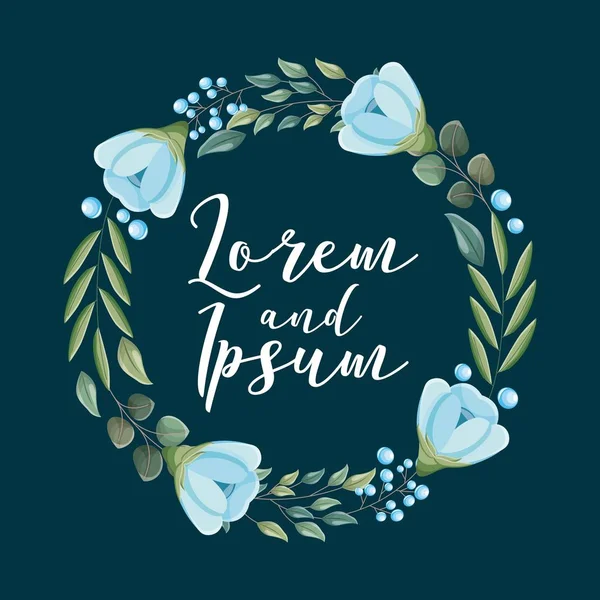 düğün kartı çelenk çiçek yaprakları doğal dekorasyon