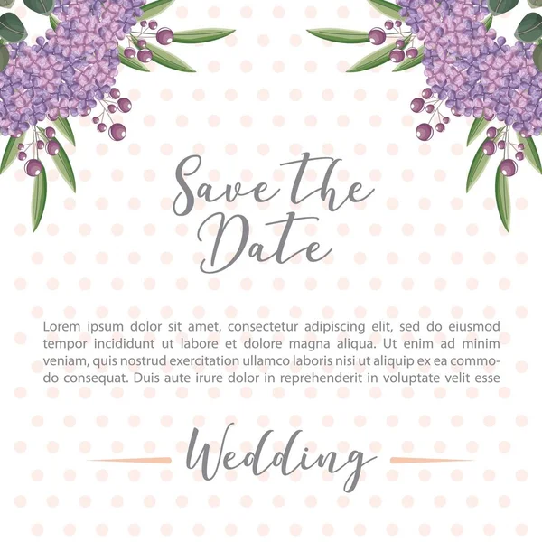 flowers hydrangea decoration wedding save the date card