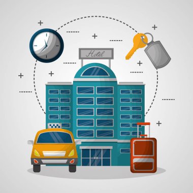 Otel taksi ve bavul anahtar paketi Binası