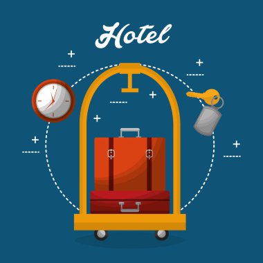 Otel Bagaj arabası bavul saat anahtar