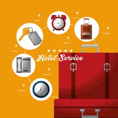 Otel binası taksi ve bavul