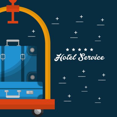 Otel binası taksi ve bavul