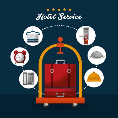 Otel binası taksi ve bavul