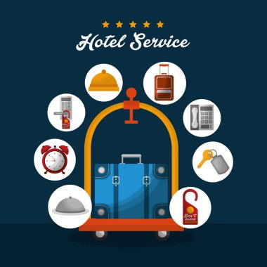 Otel binası taksi ve bavul