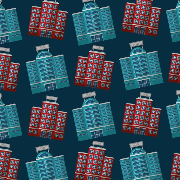 Hotels edificio facciata alloggio sfondo — Vettoriale Stock