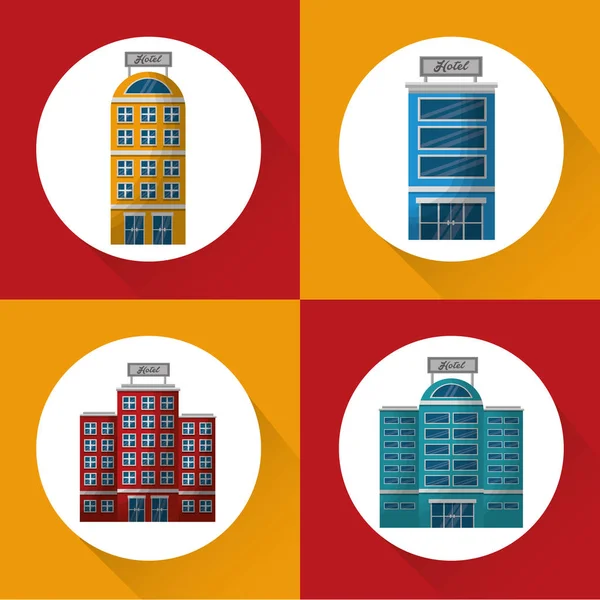 Otel servis seyahat Icons set