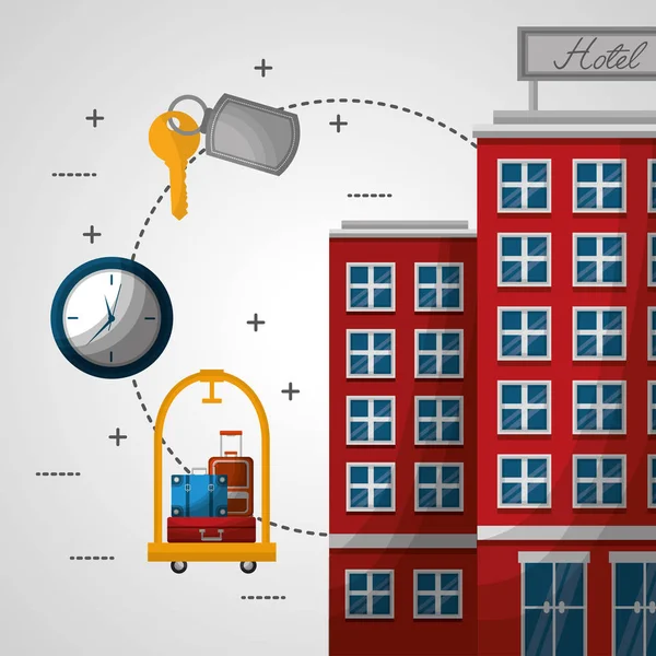 Otel Otel Bagaj arabası saat zaman Binası