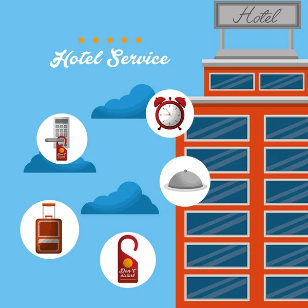 Otel binası taksi ve bavul