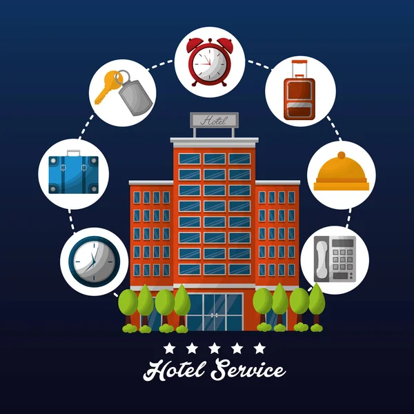 Servicio del edificio del hotel — Archivo Imágenes Vectoriales