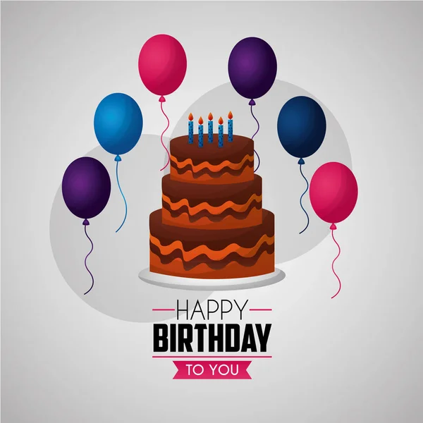 Tarjeta de cumpleaños feliz — Vector de stock