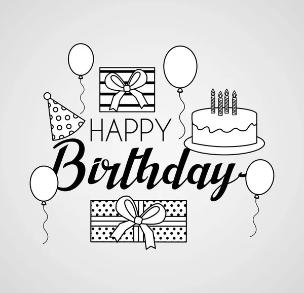 Tarjeta de cumpleaños feliz — Vector de stock