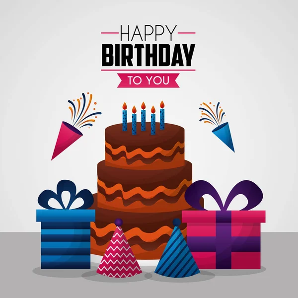 Tarjeta de cumpleaños feliz — Vector de stock