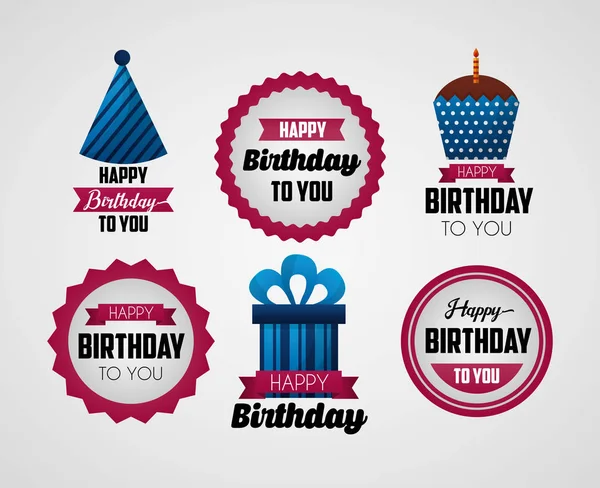 Tarjeta de cumpleaños feliz — Vector de stock