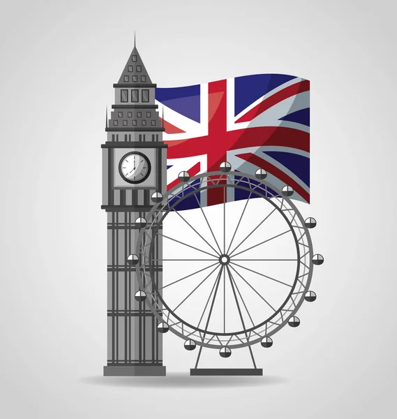 Reino Unido coloca bandeira —  Vetores de Stock