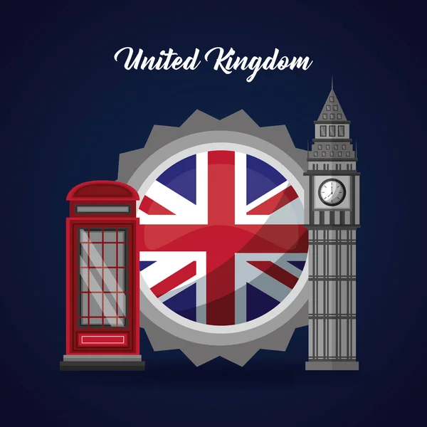 United kingdom places flag — Stock Vector