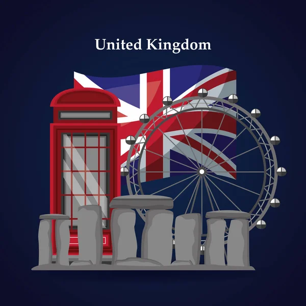 United kingdom places flag — Stock Vector