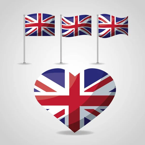 Wielka Brytania umieszcza flaga — Wektor stockowy