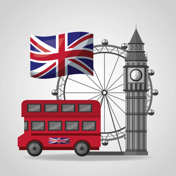 Verenigd Koninkrijk plaatst vlag — Stockvector