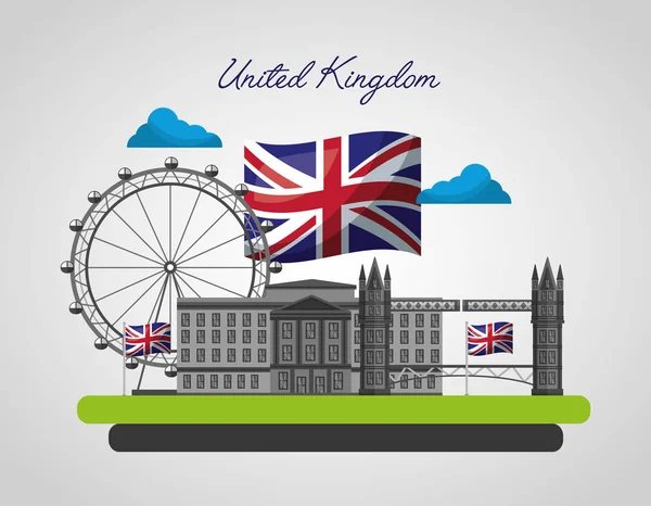 Reino Unido país bandeira — Vetor de Stock
